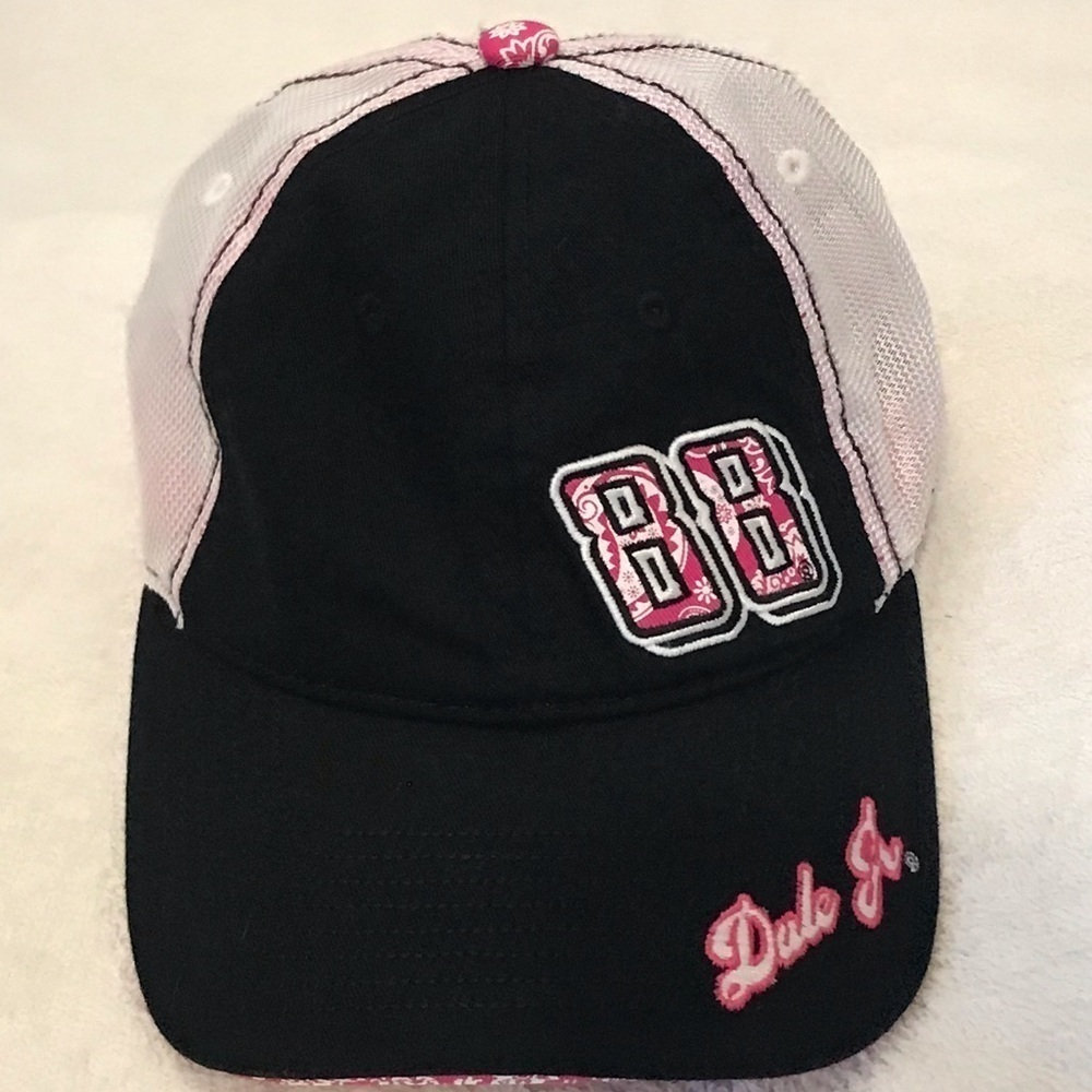 Chase Authentics NASCAR 88 Dale Jr Adjustable Women's Black Pink Cap